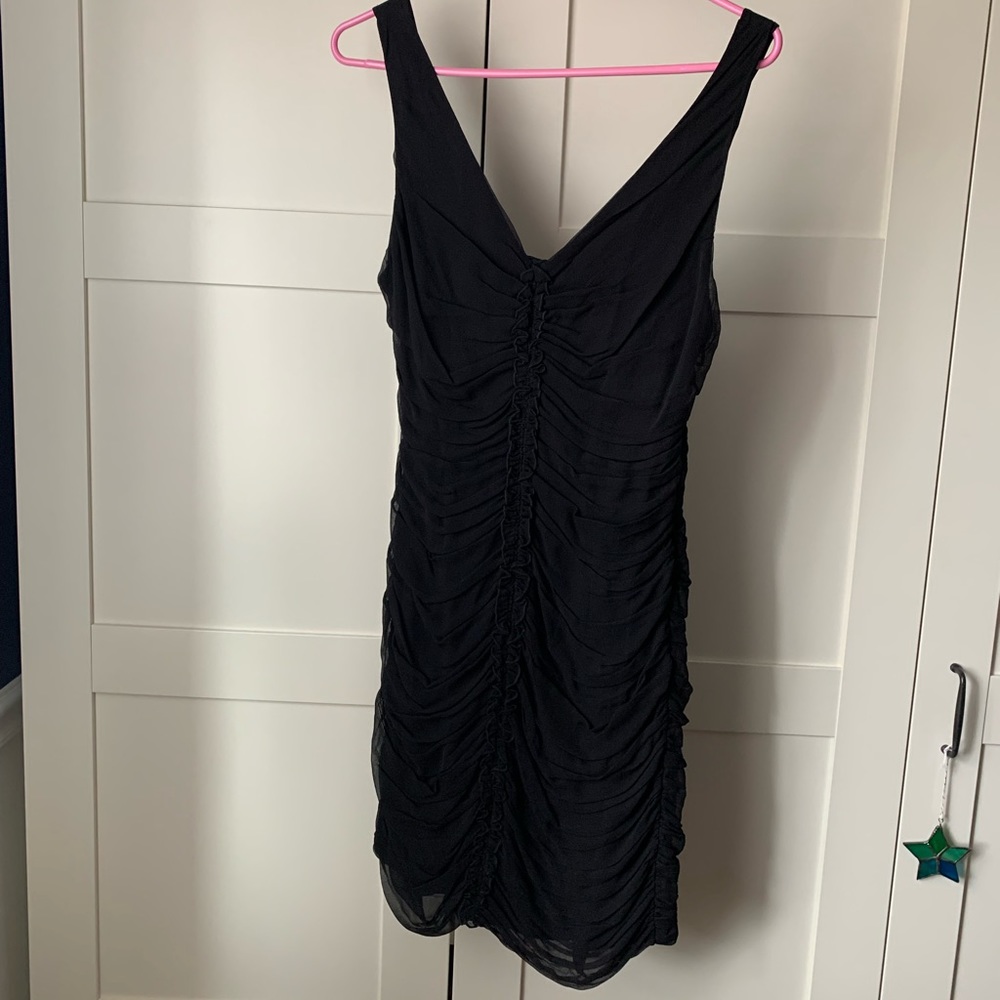 Black silk cocktail dress